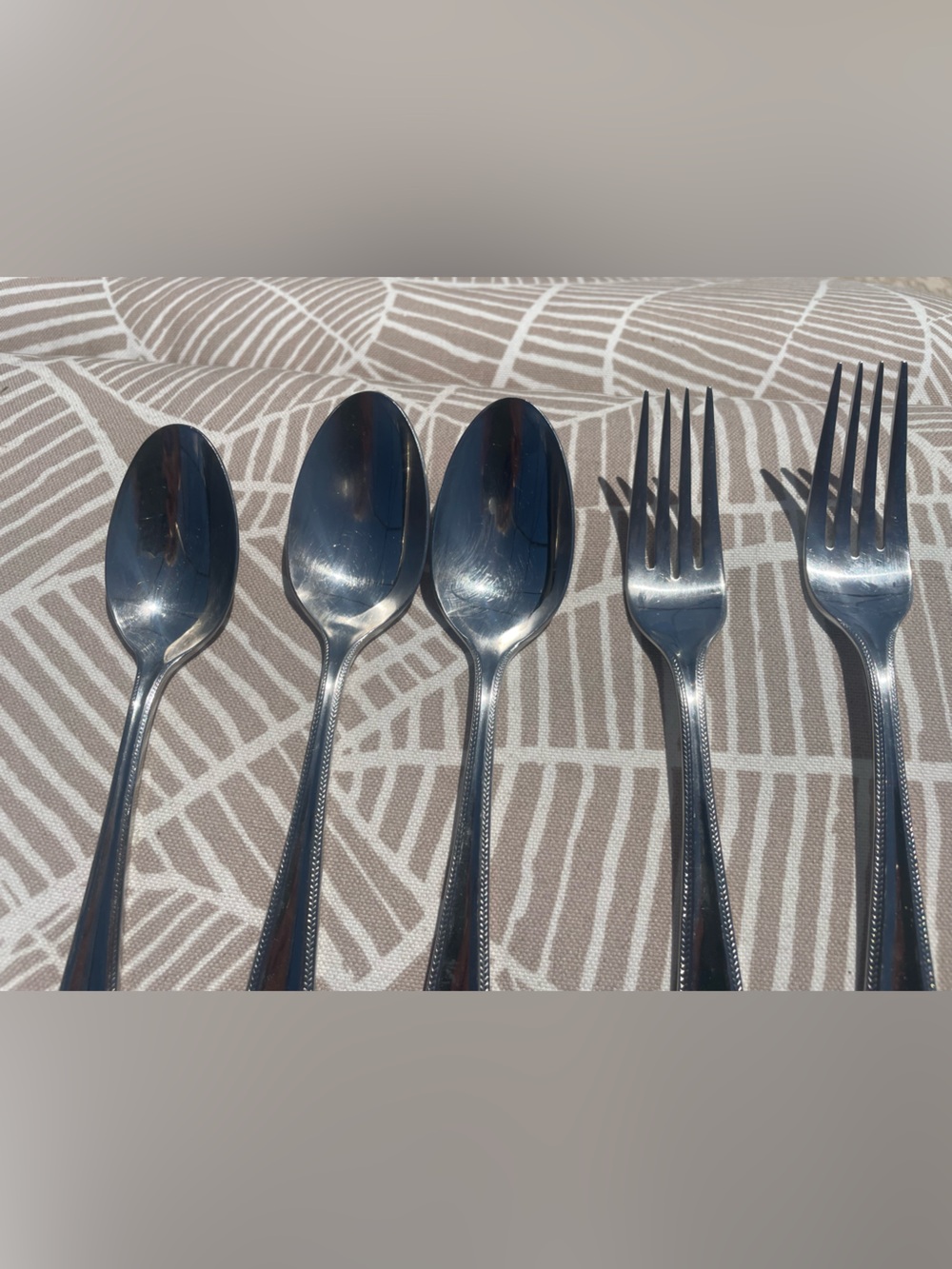 Gorham 18/10 Ribbon Edge Glossy Replacement Grandmillenial 5 piece flatware